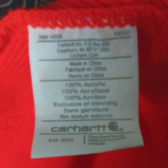 Carhartt Orange Visibility Knit Hat One Size - Picture 3 of 3